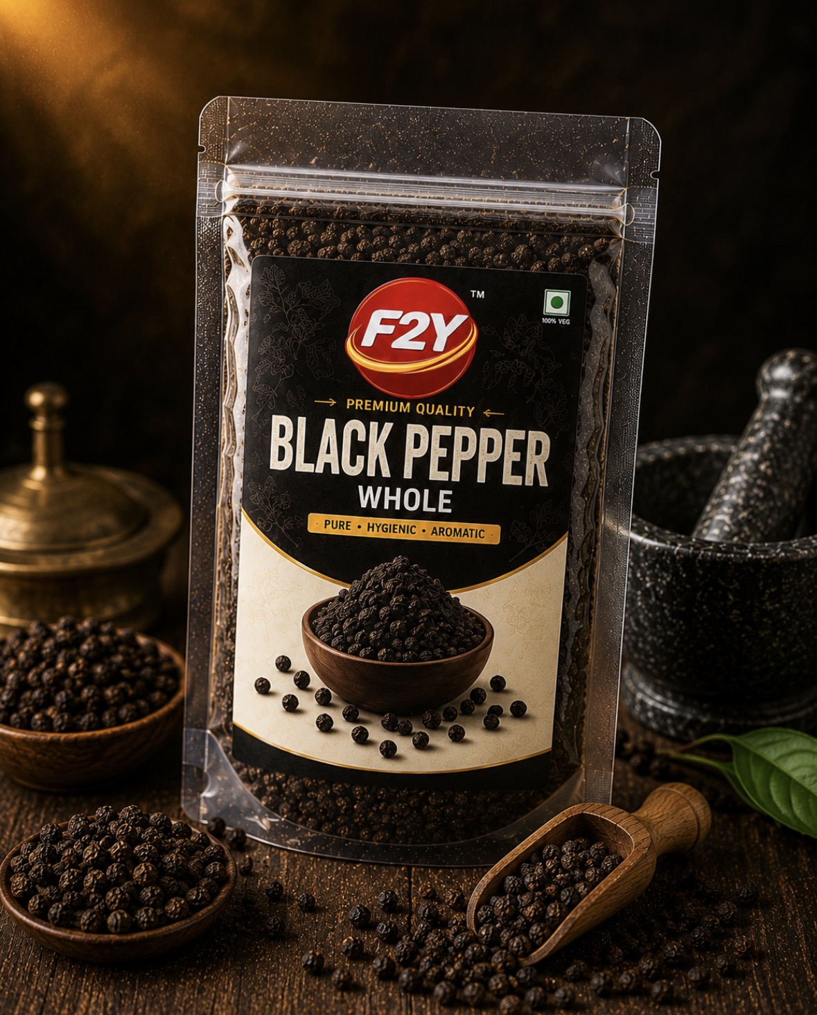 F2Y kali mirch black pepper powder pack